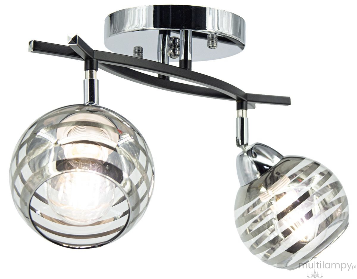 Edgar lampa sufitowa 2xE27 czarna/chrom 8725/2 8C BLEdgar lampa sufitowa 2xE27 czarna/chrom 8725/2 8C BL
