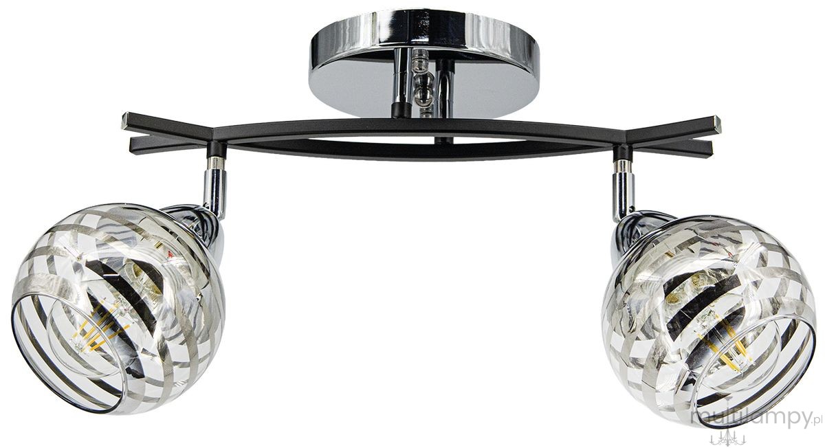 Edgar lampa sufitowa 2xE27 czarna/chrom 8725/2 8C BL