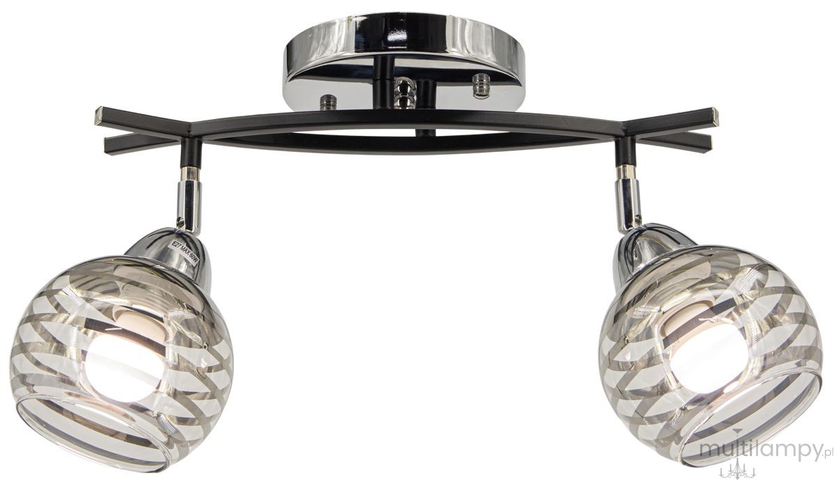 Edgar lampa sufitowa 2xE27 czarna/chrom 8725/2 8C BL