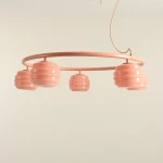 Puff Glaze Ring Coral lampa wisząca 5xE27 koralowa 1160F11_R