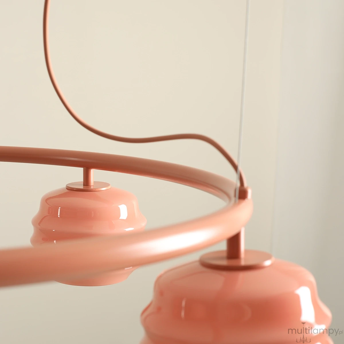 Puff Glaze Ring Coral lampa wisząca 5xE27 koralowa 1160F11_R
