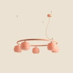 Puff Glaze Ring Coral lampa wisząca 5xE27 koralowa 1160F11_R