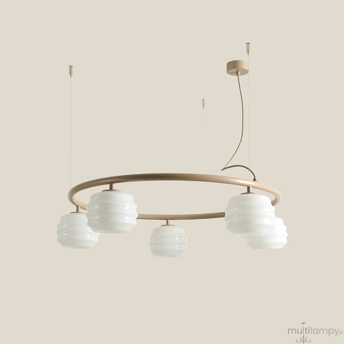 Puff Ring Beige lampa wisząca 5xE27 beżowa 1159F17_R