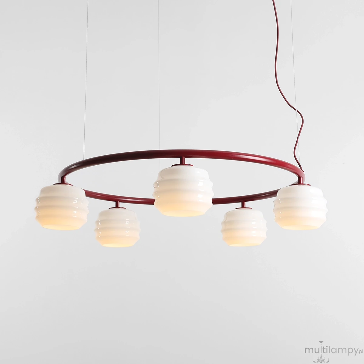 Puff Ring Red Wine lampa wisząca 5xE27 czerwona 1159F15_R