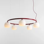 Puff Ring Red Wine lampa wisząca 5xE27 czerwona 1159F15_R