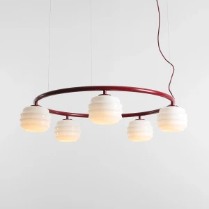 Puff Ring Red Wine lampa wisząca 5xE27 czerwona 1159F15_R
