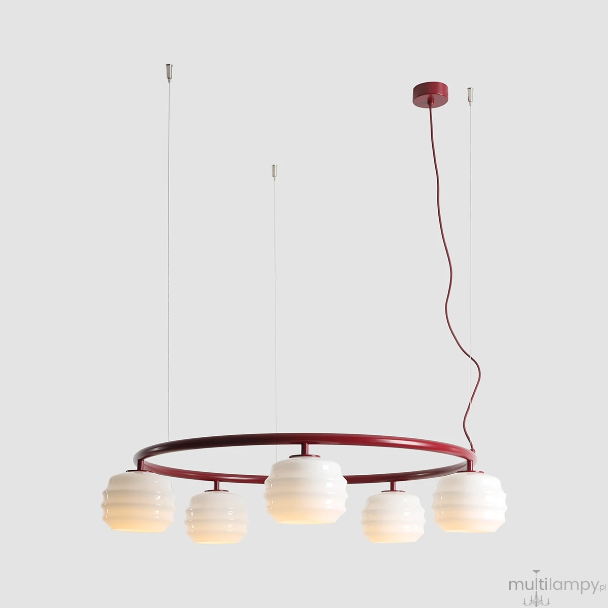 Puff Ring Red Wine lampa wisząca 5xE27 czerwona 1159F15_R