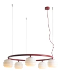 Puff Ring Red Wine lampa wisząca 5xE27 czerwona 1159F15_R