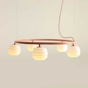 Puff Ring Coral lampa wisząca 5xE27 koralowa 1159F11_R