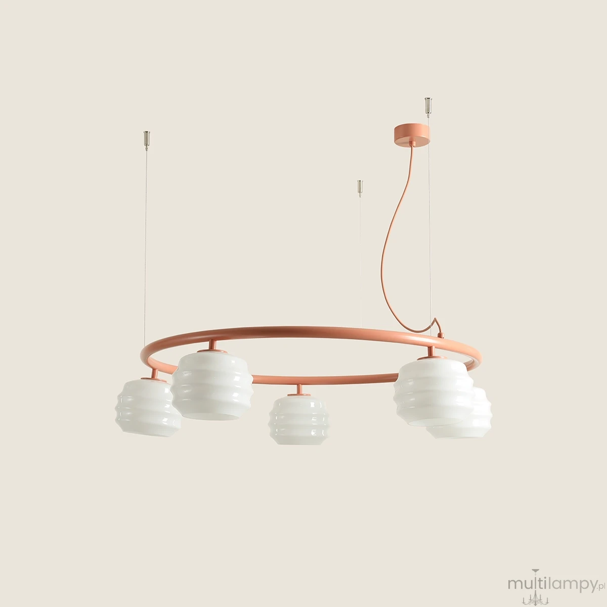 Puff Ring Coral lampa wisząca 5xE27 koralowa 1159F11_R
