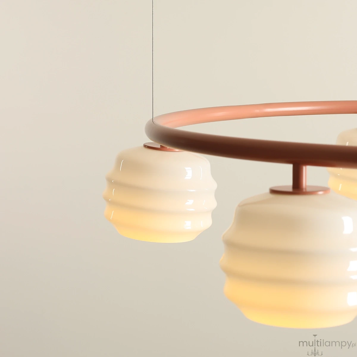 Puff Ring Coral lampa wisząca 5xE27 koralowa 1159F11_R
