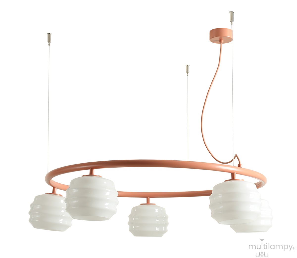 Puff Ring Coral lampa wisząca 5xE27 koralowa 1159F11_R