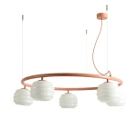 Puff Ring Coral lampa wisząca 5xE27 koralowa 1159F11_R