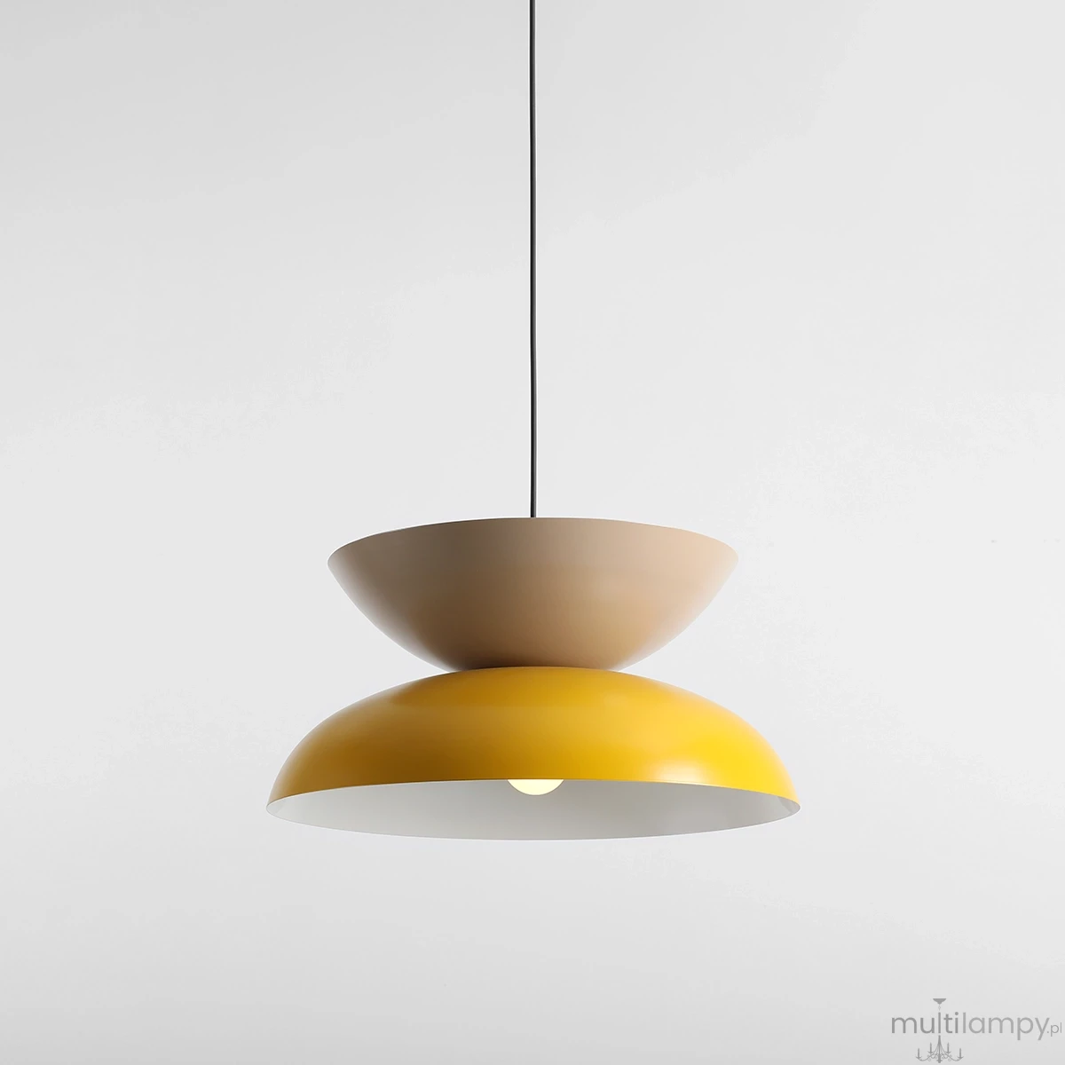 Millo lampa wisząca 1xE27 Mustard + Beige