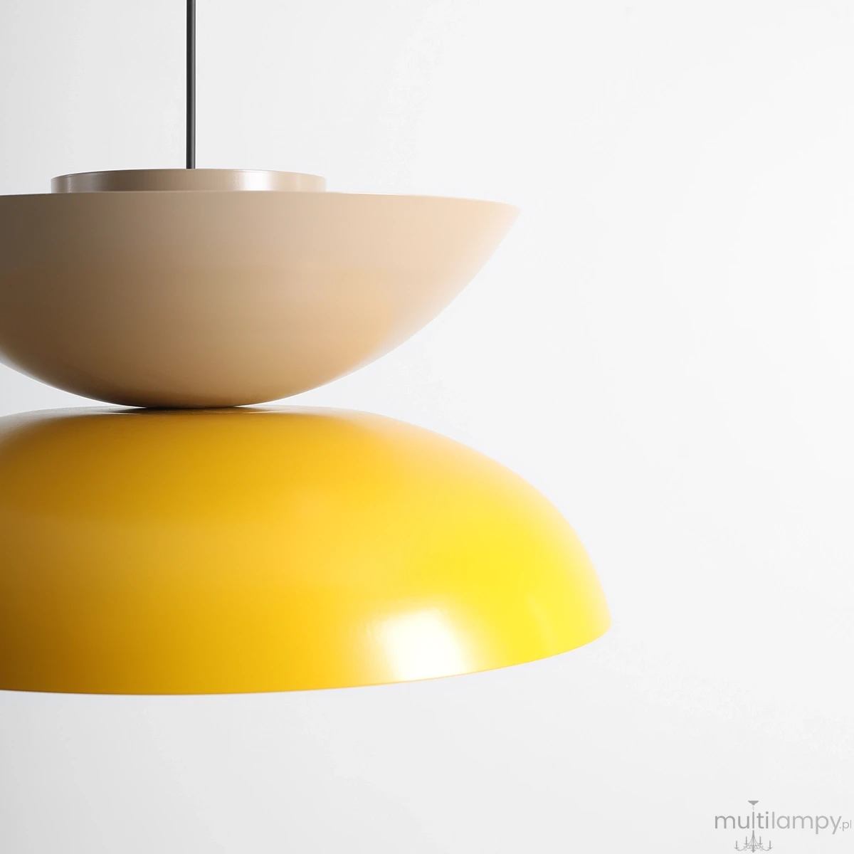 Millo lampa wisząca 1xE27 Mustard + Beige