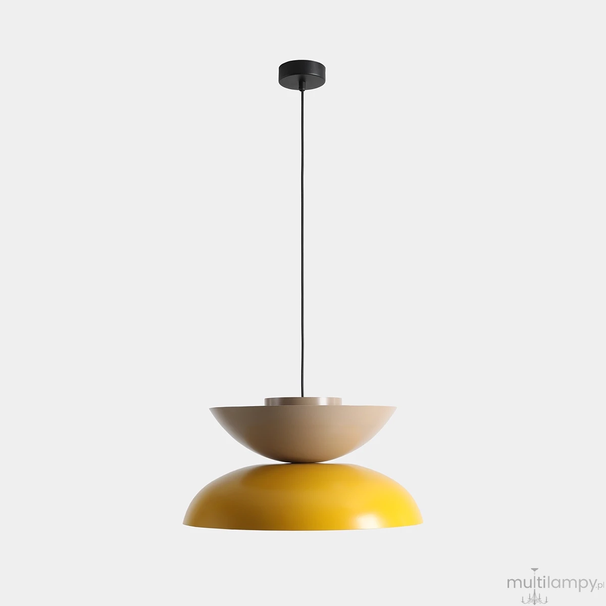 Millo lampa wisząca 1xE27 Mustard + Beige