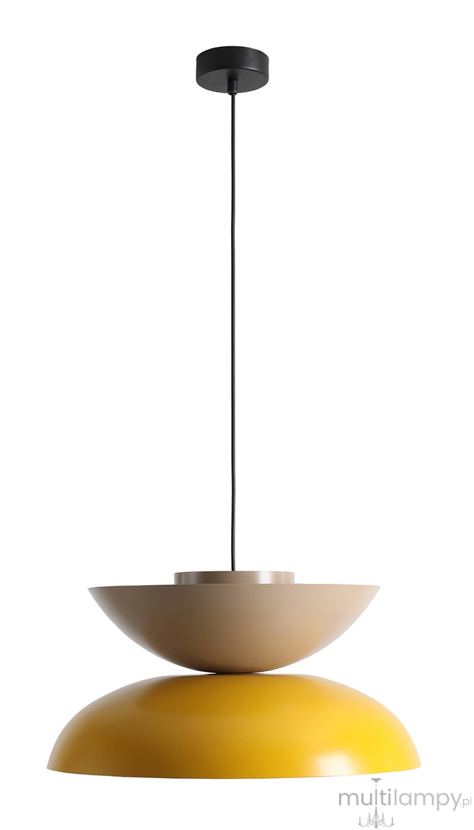Millo lampa wisząca 1xE27 Mustard + Beige