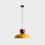 Ella lampa wisząca 1xE27 Dark Mustard + Red Wine