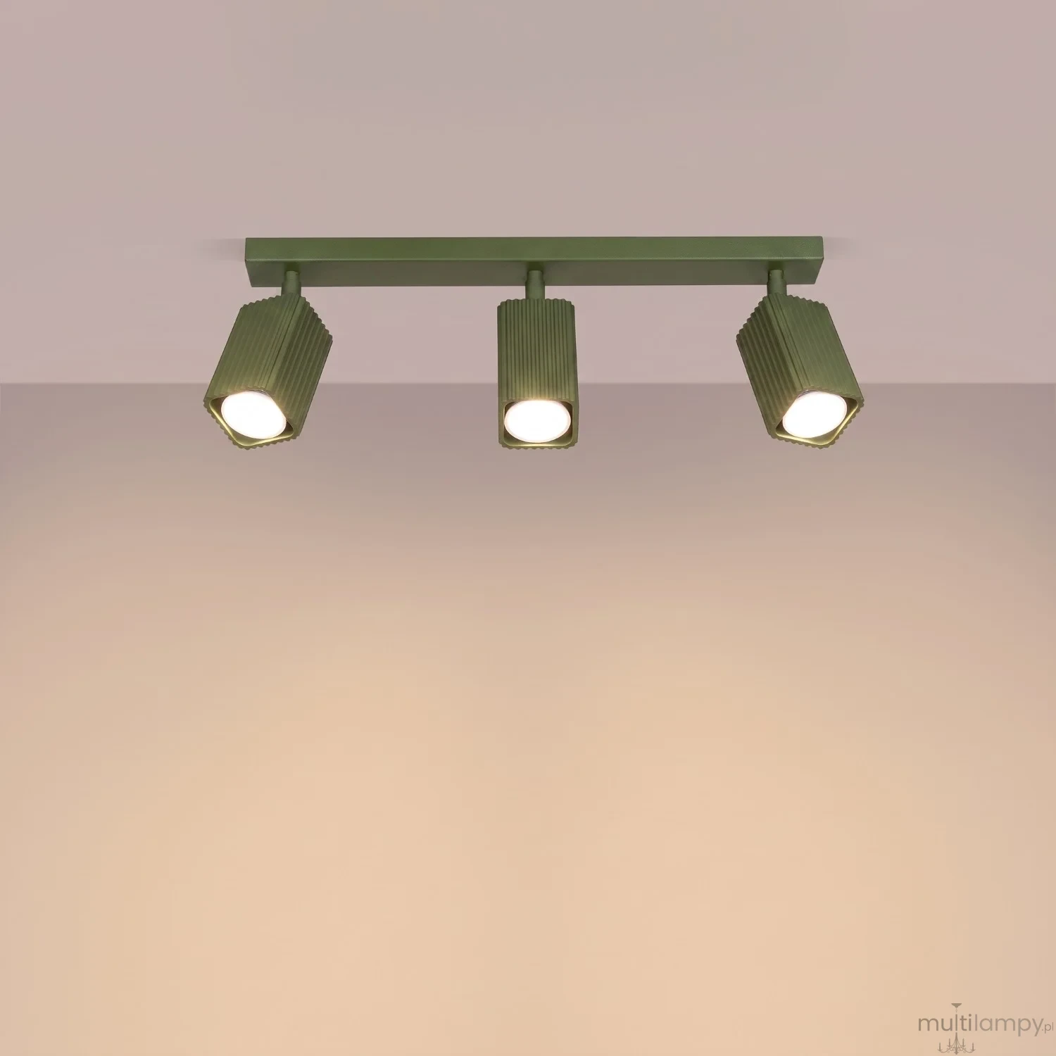 Rayo 3L lampa sufitowa 3xGU10 zielona oliwka SL.3179