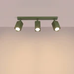 Rayo 3L lampa sufitowa 3xGU10 zielona oliwka SL.3179