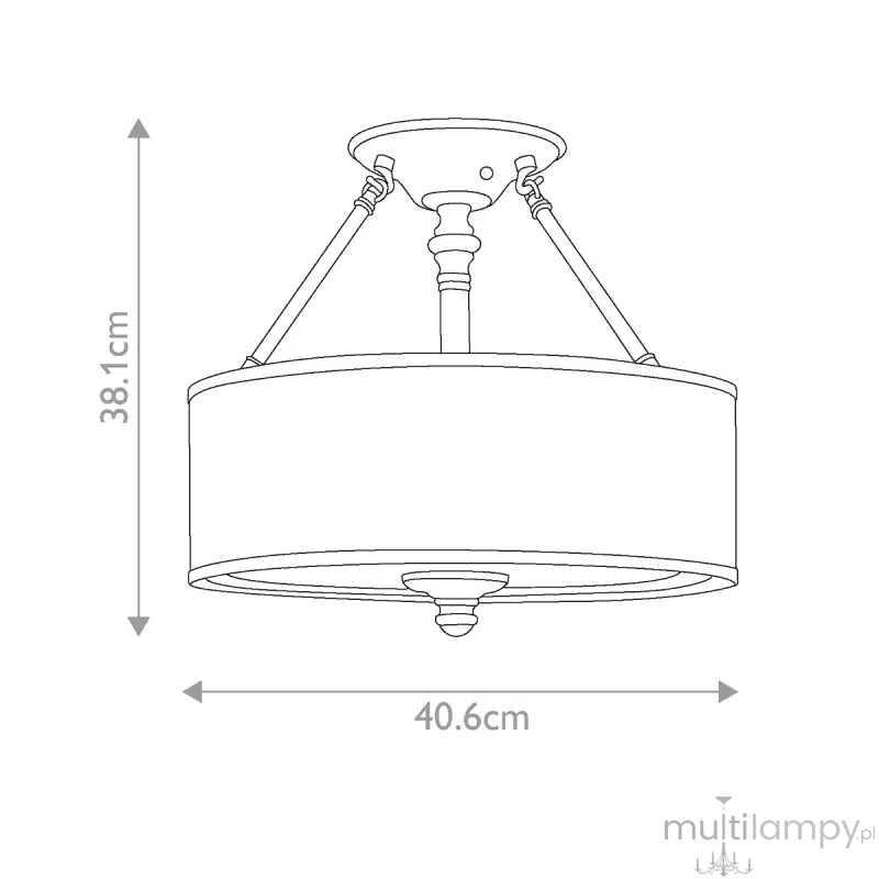 Sussex lampa sufitowa 3xE27 nikiel szczotkowany HK-SUSSEX-SF