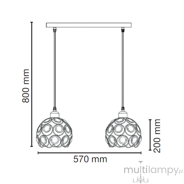 Daisy lampa wisząca 2xE27 chrom 6515/2 8C