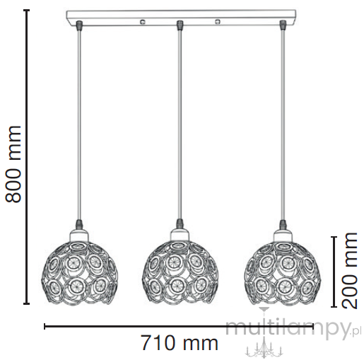 Daisy lampa wisząca 3xE27 chrom 6515/3 8C