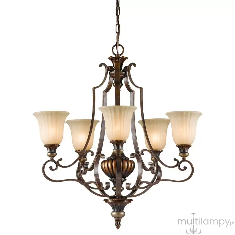 Kelham Hall lampa wisząca 5xE14 florenckie złoto