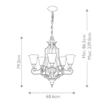 Kelham Hall lampa wisząca 5xE14 florenckie złoto