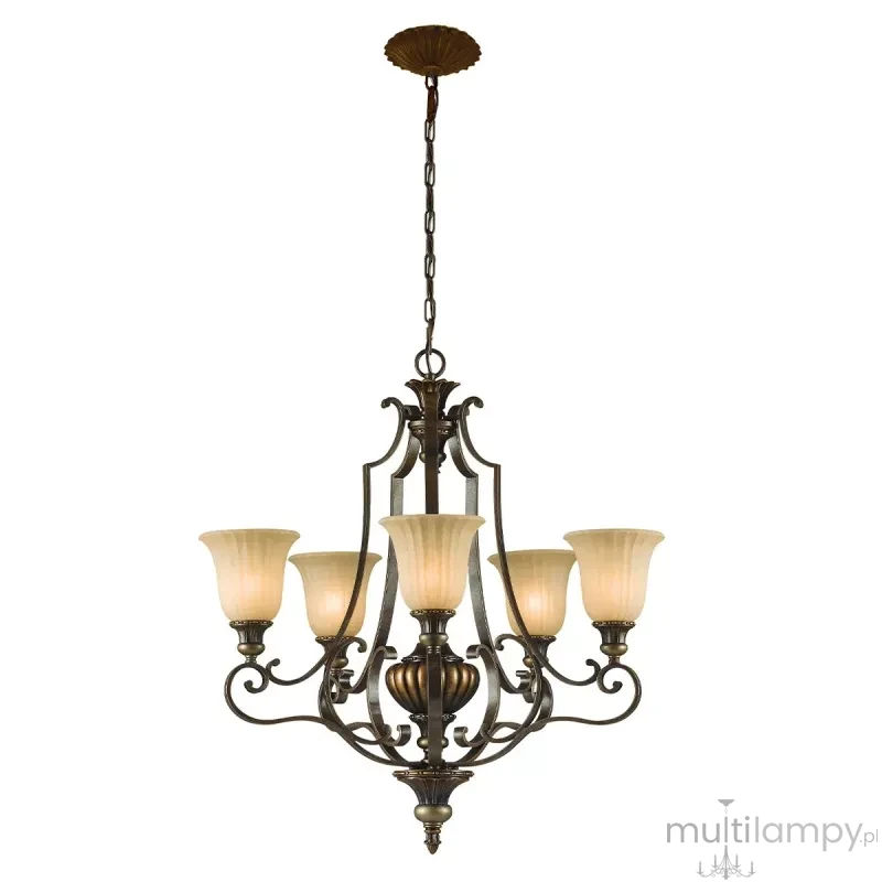 Kelham Hall lampa wisząca 5xE14 florenckie złoto