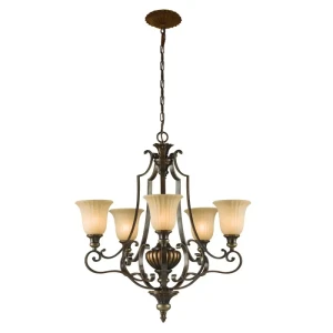 Kelham Hall lampa wisząca 5xE14 florenckie złoto FE-KELHAM-HALL5-UPLT