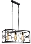 Frame lampa wisząca 3xE27 czarna/złota 6825/3 BL TR