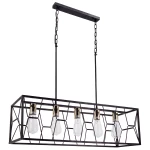 Frame lampa wisząca 5xE27 czarna/złota 6825/5 BL TR