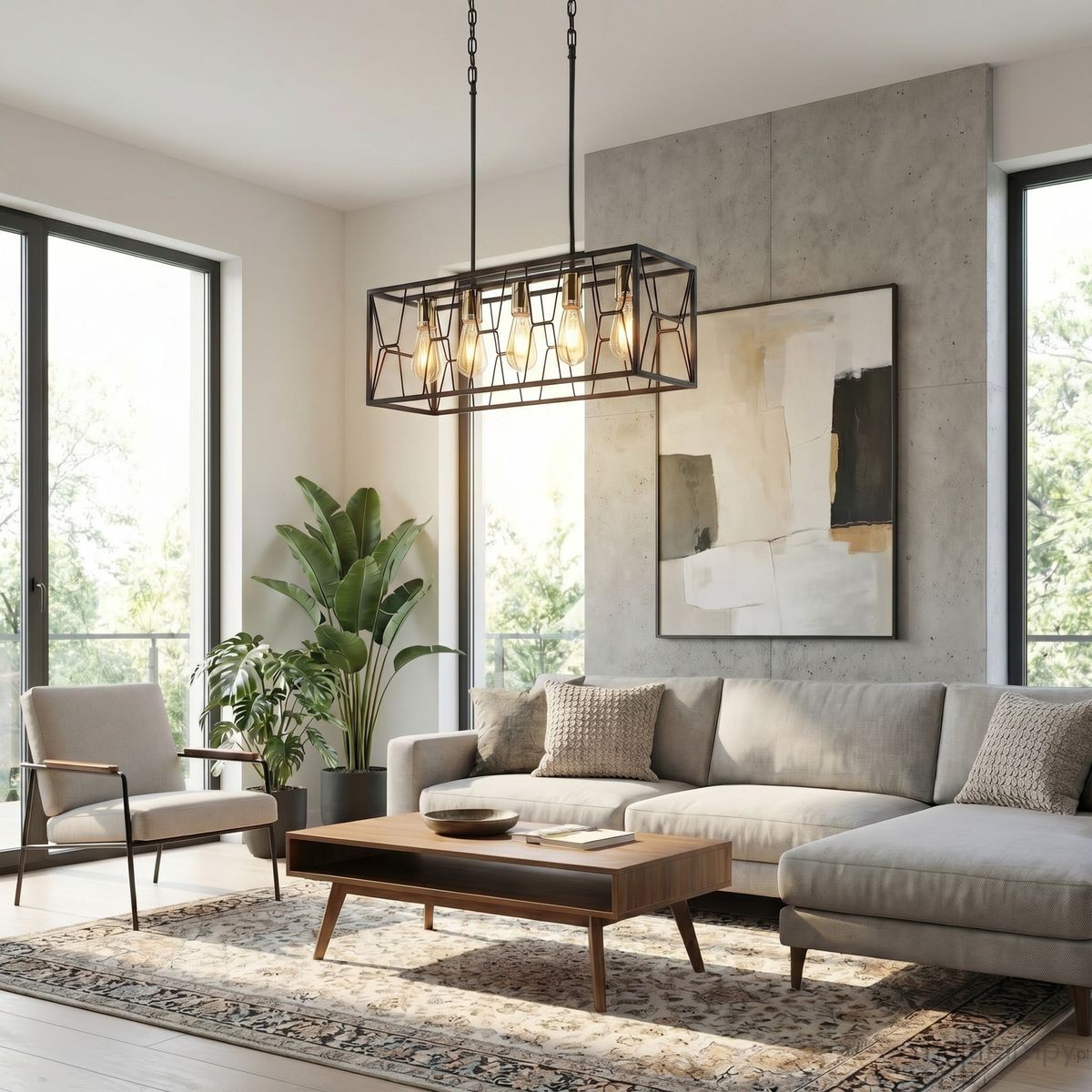 Frame lampa wisząca 5xE27 czarna/złota 6825/5 BL TR