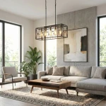 Frame lampa wisząca 5xE27 czarna/złota 6825/5 BL TR