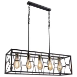 Frame lampa wisząca 5xE27 czarna/złota 6825/5 BL TR