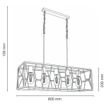 Frame lampa wisząca 5xE27 czarna/złota 6825/5 BL TR