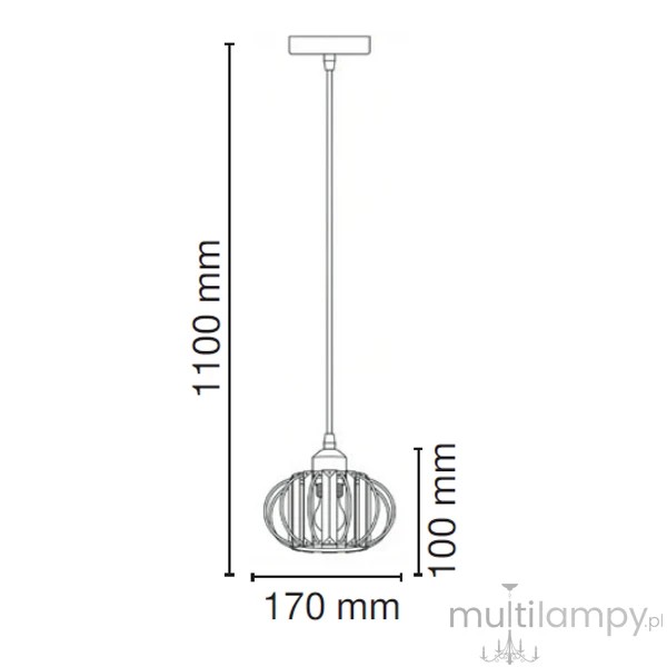 Acri lampa wisząca 1xE27 złota 8221/1 TR