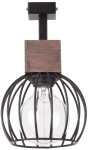 Lampa sufitowa 1-punktowa Milan w kolorze brązowym, z metalowym kloszem w formie siatki. Posiada przezroczystą żarówkę. Ujęcie frontalne, lampa zamontowana na płaskiej podstawie. Prosty, industrialny design.