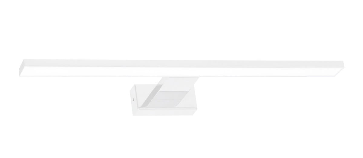 Biały kinkiet LED Shine IP44, 1-punktowy, o długości 30 cm i mocy 7W. Posiada prostokątną, płaską obudowę oraz zamontowaną na ścianie podstawę. Idealny do wnętrz, zapewnia równomierne oświetlenie.