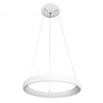 Lampa wisząca Alessia D51, 1-punktowa, w kolorze białym. Okrągły klosz o minimalistycznym designie, zawieszony na cienkich linkach. Źródło światła LED o temperaturze barwowej 3000K. Montaż sufitowy.