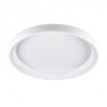 Plafon Alessia D61 LED w kolorze białym, okrągły, o średnicy 1 punktu świetlnego, z ciepłym światłem 3000K. Ujęcie z góry, ukazujące gładką powierzchnię oraz delikatnie zaokrąglone krawędzie. Prosty design idealny do nowoczesnych wnętrz.