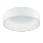 Biały plafon LED Chiara D45 z okrągłym, gładkim kloszem, montowany sufitowo. Światło emitowane przez środek, minimalistyczny design. Produkt widoczny z góry, na jednolitym tle.