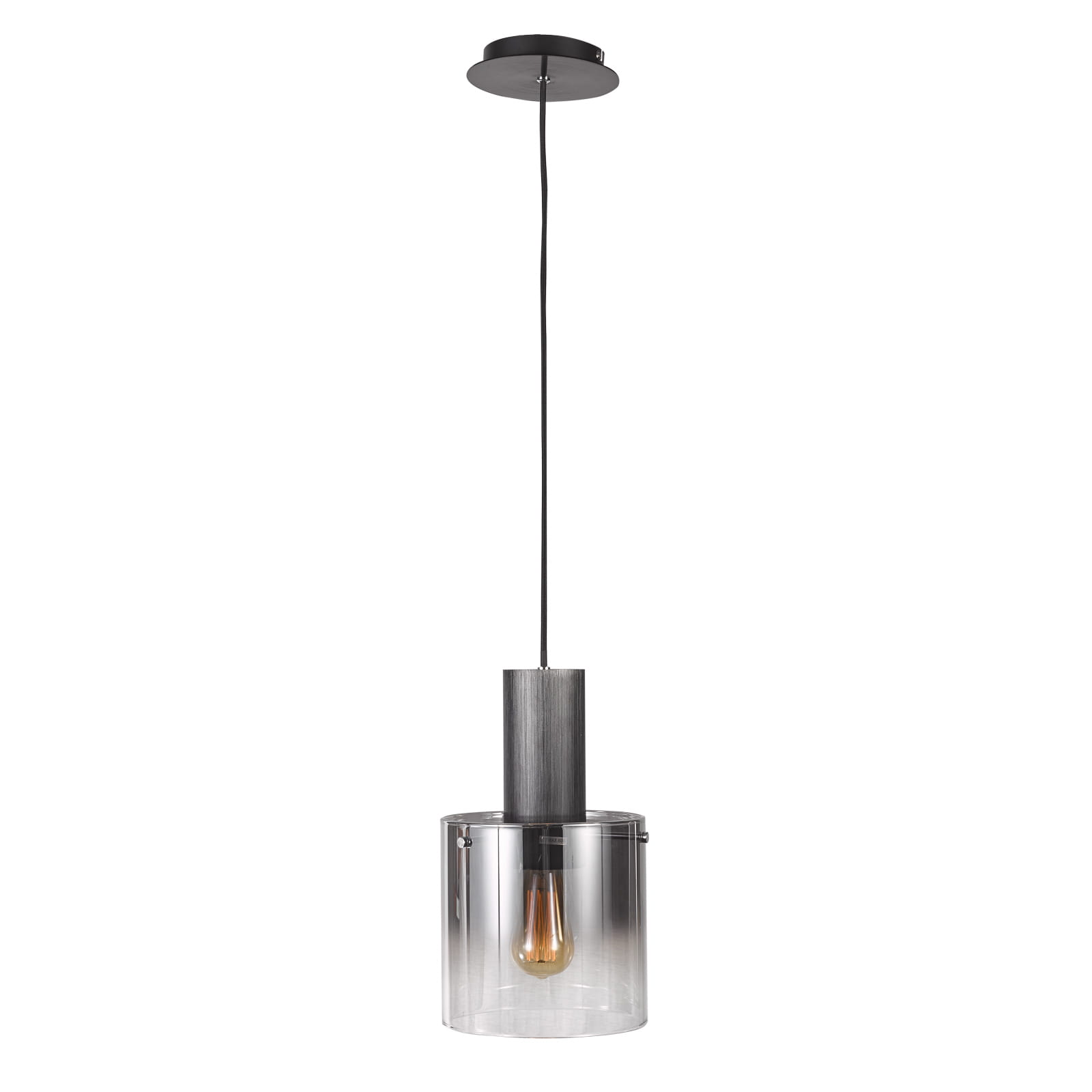 Lampa wisząca Javier 1-punktowa MD17076-1A BK w kolorze czarnym z przezroczystym kloszem. Okrągła podstawa montażowa, wisząca na cienkim kablu. Wyeksponowana żarówka w środku, nowoczesny design.