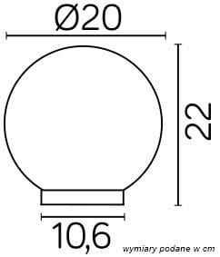 Lampa stojąca ogrodowa Alekule, 1-punktowa, o okrągłej, białej kloszu średnicy 20 cm i wysokości 22 cm. Podstawa o średnicy 10,6 cm. Prosty, minimalistyczny design, idealna do oświetlenia przestrzeni zewnętrznej.