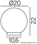 Lampa stojąca ogrodowa Alekule, 1-punktowa, o okrągłej, białej kloszu średnicy 20 cm i wysokości 22 cm. Podstawa o średnicy 10,6 cm. Prosty, minimalistyczny design, idealna do oświetlenia przestrzeni zewnętrznej.