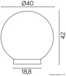 Lampa stojąca ogrodowa Alekule, 1-punktowa, z okrągłą głowicą o średnicy 40 cm i wysokości 42 cm. U podstawy znajduje się szeroki cokół o wymiarach 18,8 cm. Prosta, nowoczesna forma, idealna do oświetlenia przestrzeni zewnętrznych.