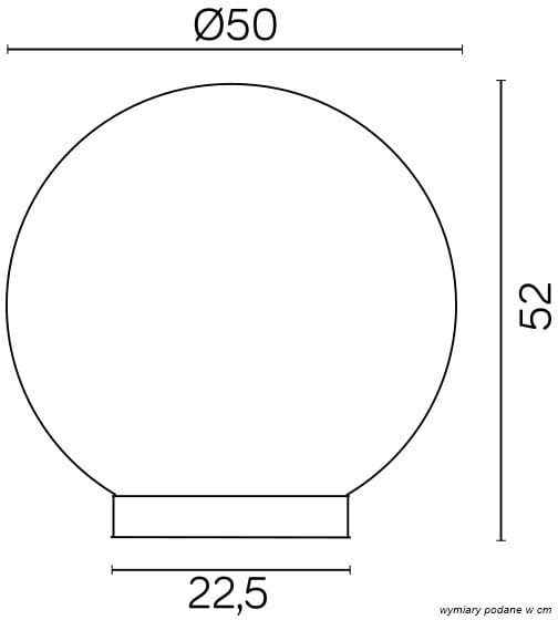 Lampa stojąca ogrodowa Alekule 1-punktowa G 500 Z o okrągłej, białej głowicy o średnicy 50 cm i wysokości 52 cm, z podstawą o szerokości 22,5 cm, prezentująca minimalistyczny design.
