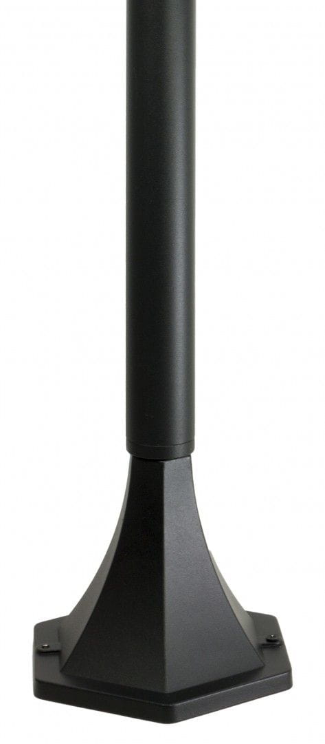 Lampa stojąca ogrodowa Cadiz H86 w kolorze czarnym z 1 punktem świetlnym. Konstrukcja z metalowym, prostym słupem oraz podstawą w kształcie heksagonu. Produkt ustawiony pionowo, idealny do oświetlenia przestrzeni zewnętrznych.