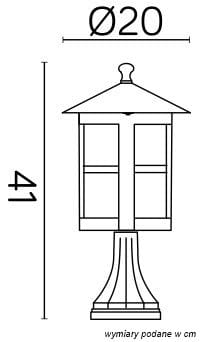Lampa stojąca ogrodowa Cordoba II, czarna, 1-punktowa. Kształt cylindryczny z dachem, wysokość 41 cm, średnica 20 cm. Prosta konstrukcja z przezroczystymi panelami, idealna do oświetlenia przestrzeni zewnętrznych.